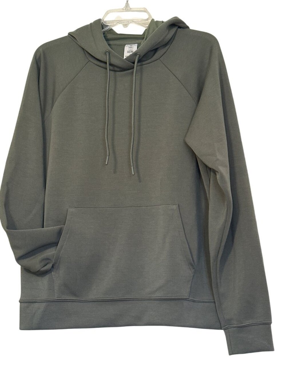 Ladies Olive Green Lounge Hoodie With Kangaroo Pocket Drawstring Hood & Relaxed